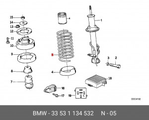 Пружина подвески 33 53 1 134 532 BMW
