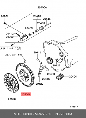Крышка картера сцепления MR453953 MITSUBISHI