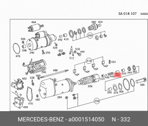 Втулка стартера A0001514050 MERCEDES BENZ