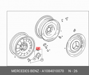 Болт - шпилька крепления колеса A 108 401 00 70 MERCEDES BENZ
