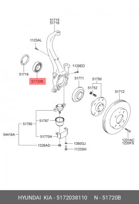 Подшипник ступицы колеса 5172038110 HYUNDAI KIA