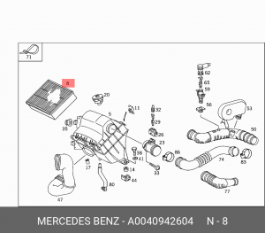Фильтр воздушный A0040942604 MERCEDES BENZ