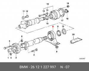 Опора карданного вала 26 12 1 227 997 BMW