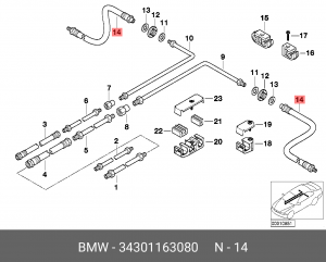 Шланг тормозной 34 30 1 163 080 BMW