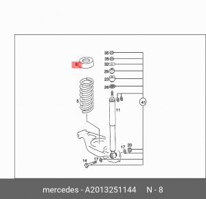Подушка пружины подвески A2013251144 MERCEDES BENZ