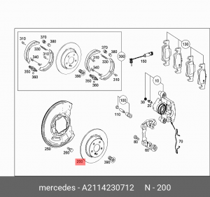 Диск тормозной A2114230712 MERCEDES BENZ