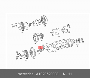 Звездочка ГРМ - газораспределительного механизма A1020520003 MERCEDES BENZ