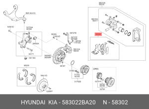 Колодки тормозные дисковые 58302-2BA20 HYUNDAI KIA