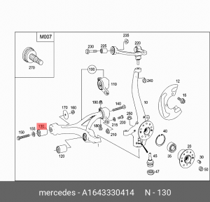 Сайлентблок A 164 333 04 14 MERCEDES BENZ