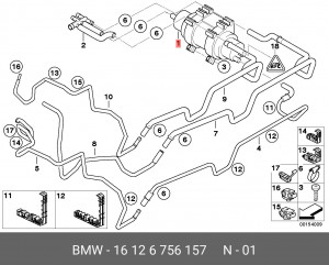 Насос электрический топливной системы 16 12 6 756 157 BMW