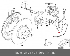 Колодки тормозные дисковые 34 21 6 761 250 BMW