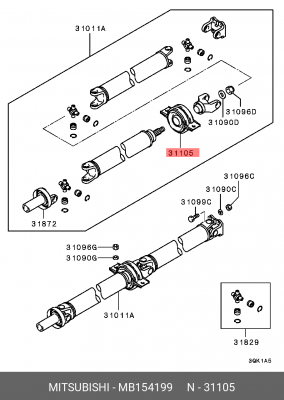 Опора приводного вала MB154199 MITSUBISHI
