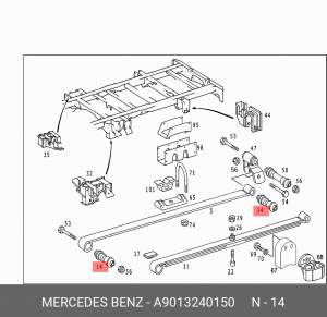 Сайлентблок - втулка рессоры A 901 324 01 50 MERCEDES BENZ