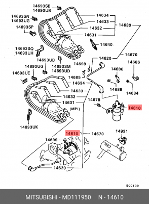 Катушка зажигания MD111950 MITSUBISHI