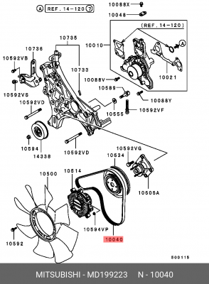 Ремень приводной MD199223 MITSUBISHI
