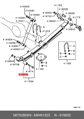 Подушка рессоры MR491825 MITSUBISHI