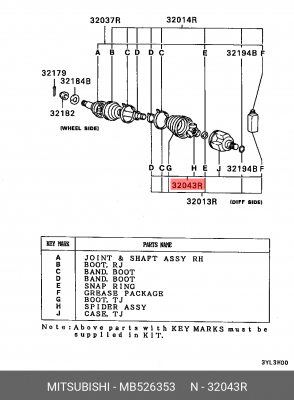 ШРУС MB526353 MITSUBISHI