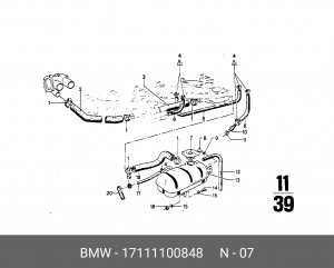 Крышка расширительного бачка системы охлаждения 17 11 1 100 848 BMW