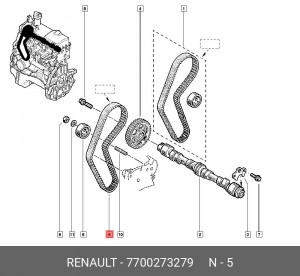 Ремень ГРМ - газораспределительного механизма 7700273279 RENAULT