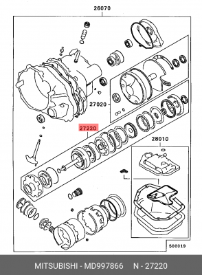 Насос - помпа системы охлаждения ДВС MD997866 MITSUBISHI