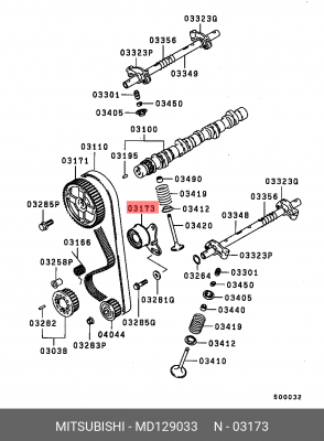 Натяжитель ремня ГРМ в сборе MD129033 MITSUBISHI