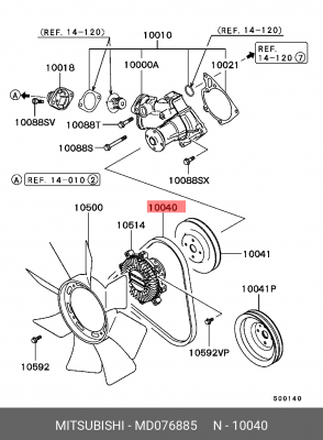 Ремень приводной MD076885 MITSUBISHI
