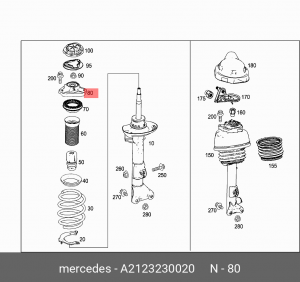 Опора амортизатора подвески A 212 323 00 20 MERCEDES BENZ