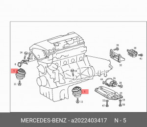 Подушка двигателя A2022403417 MERCEDES BENZ