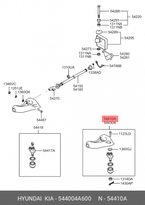 Рычаг подвески 544004A600 HYUNDAI KIA