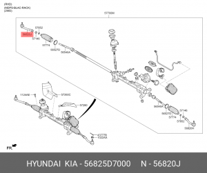 Наконечник рулевой тяги 56825D7000 HYUNDAI KIA