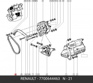 Ремень приводной 7700644463 RENAULT