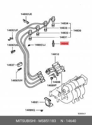 Свеча зажигания MS851183 MITSUBISHI