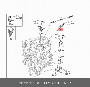 Свеча накаливания A0011594801 MERCEDES BENZ