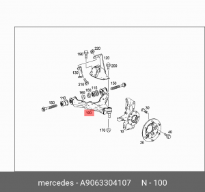 Рычаг подвески A 906 330 41 07 MERCEDES BENZ