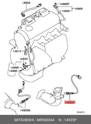 Датчик кислородный (лямбда-зонд) MR560364 MITSUBISHI