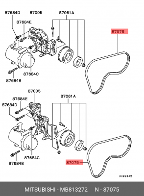 Ремень приводной MB813272 MITSUBISHI
