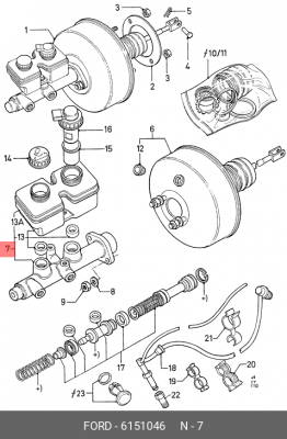 Цилиндр тормозной главный 6 151 046 FORD