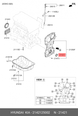 Сальник коленвала 2142125002 HYUNDAI KIA