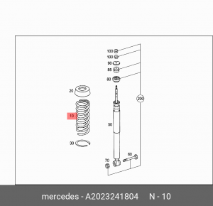 Пружина подвески A 202 324 18 04 MERCEDES BENZ