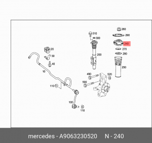 Опора амортизатора подвески A 906 323 05 20 MERCEDES BENZ