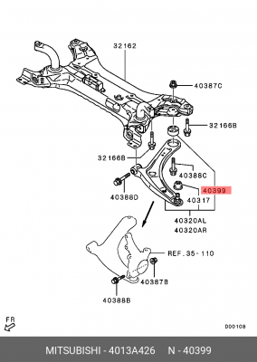 Втулка сайлентблока рычага подвески 4013A426 MITSUBISHI