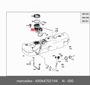 Насос электрический топливной системы в сборе A 906 470 21 94 MERCEDES BENZ