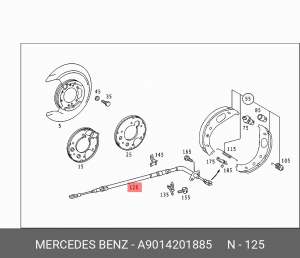 Трос ручного тормоза A9014201885 MERCEDES BENZ