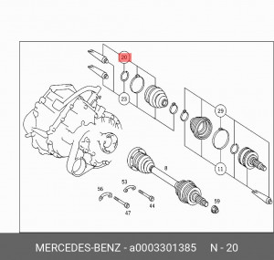 Пыльник ШРУСа (комплект) A0003301385 MERCEDES BENZ