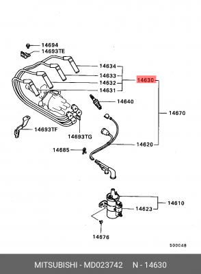 Провода высоковольтные системы зажигания (комплект) MD023742 MITSUBISHI