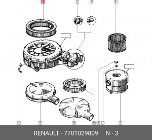 Фильтр воздушный 7701029809 RENAULT