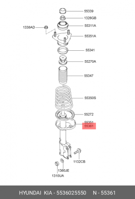 Амортизатор подвески 5536025550 HYUNDAI KIA