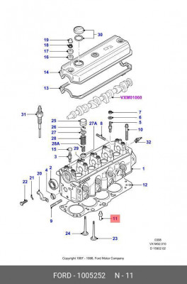 Направляющая клапана ГБЦ 1005252 FORD