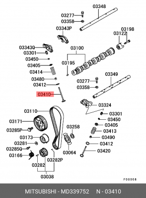 Клапан впускной MD339752 MITSUBISHI