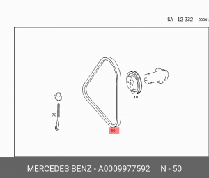 Ремень приводной A 000 997 75 92 MERCEDES BENZ